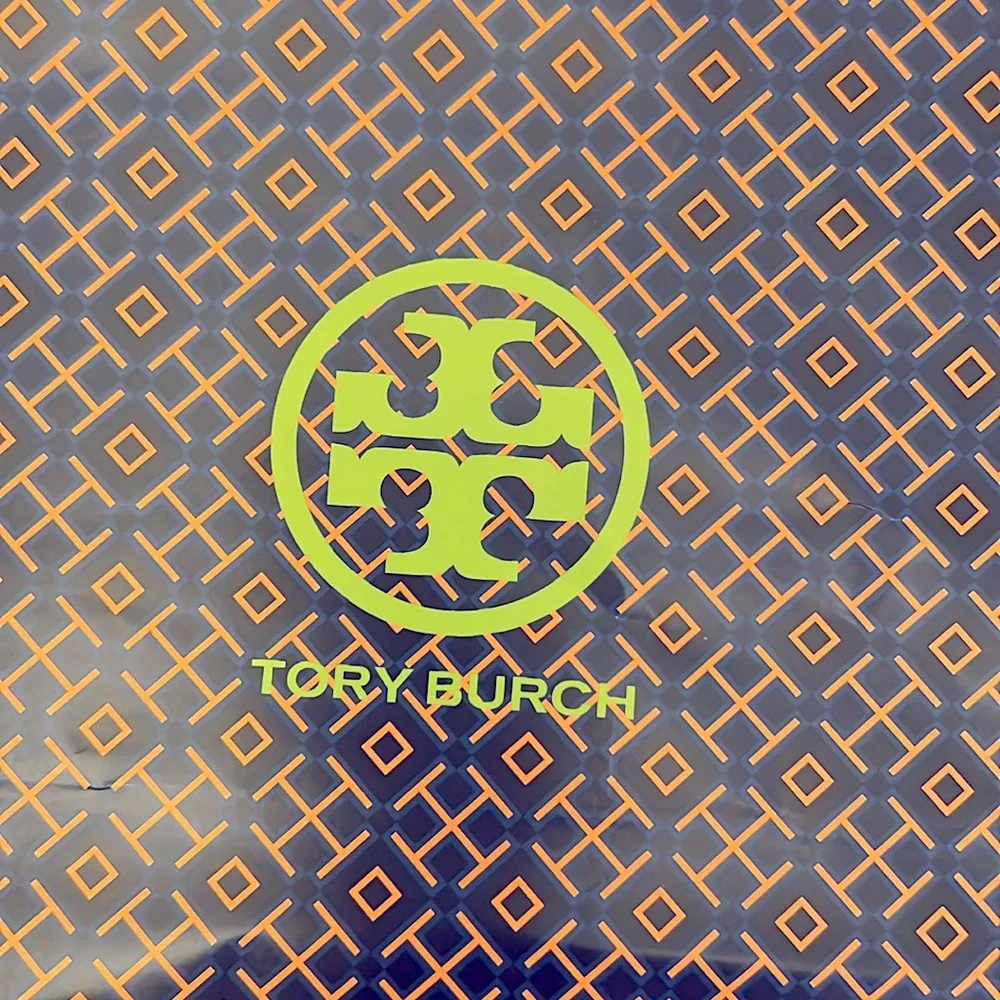 2 Tory Burch Gift Bags + 7 Large Sheets of Tory Burch Logo Tissue